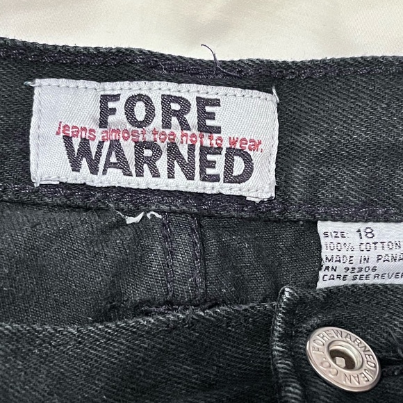 PM030424 Fore Warned  Black Vintage Jean Shorts - Picture 4 of 5